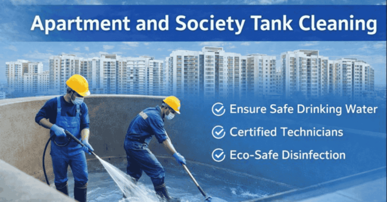 Apartment and society tank cleaning in Bangalore by professional technicians ensuring safe and hygienic water storage
