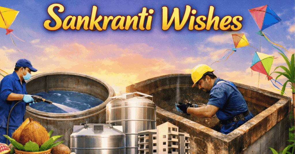 water tank cleaning bangalore sankranti wishes with professional technicians cleaning overhead and underground tanks during festival season